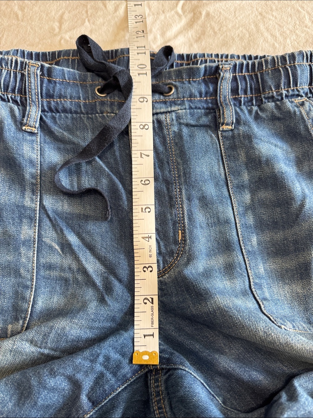 American Eagle Outfitters High Rise Washed Blue Denim Jogger Jeans Size 6 - Picture 6 of 7